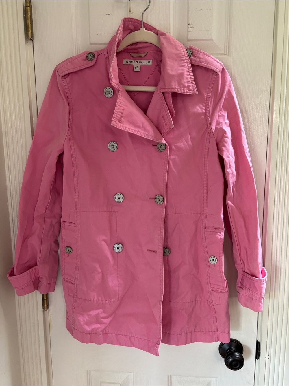 Tommy Hilfiger Hot Pink Double-Breasted Utility Jacket